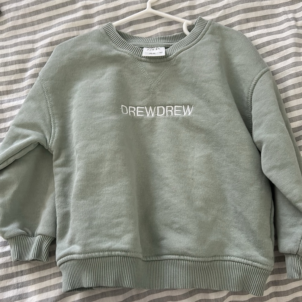 Zara Embroidered Text Print Sweatshirt. Size 18-24mo unisex